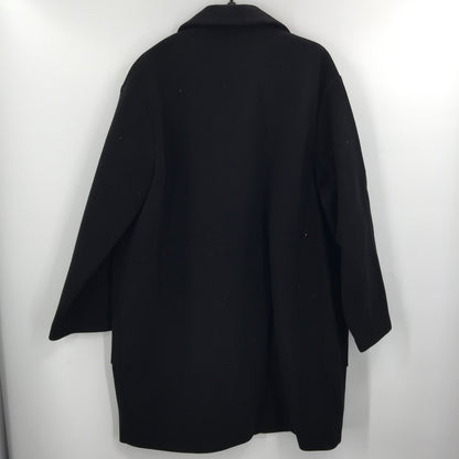 Topshop Longline Oversized Black Coat Pockets Snap Closure Womens Size 8 NEW
