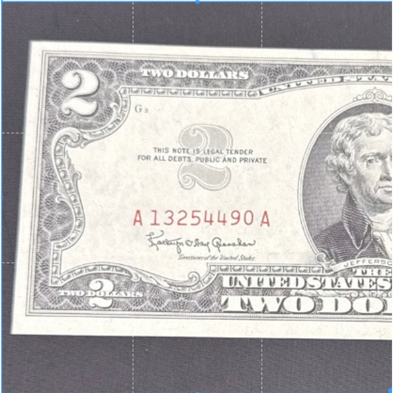 Paper Currency Bank Note USA Paper Money $2 Series 1963 red seal