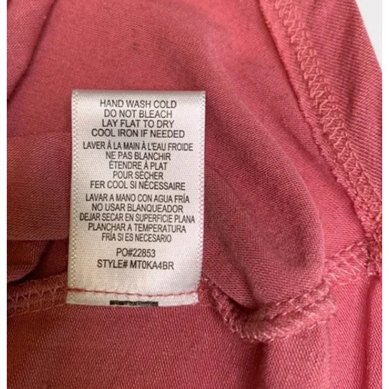 Bobeau EXTRA SMALL Cross Back Short Sleeve Slub T-shirt In Rose CASUAL NWT
