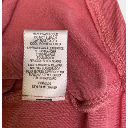 Bobeau EXTRA SMALL Cross Back Short Sleeve Slub T-shirt In Rose CASUAL NWT