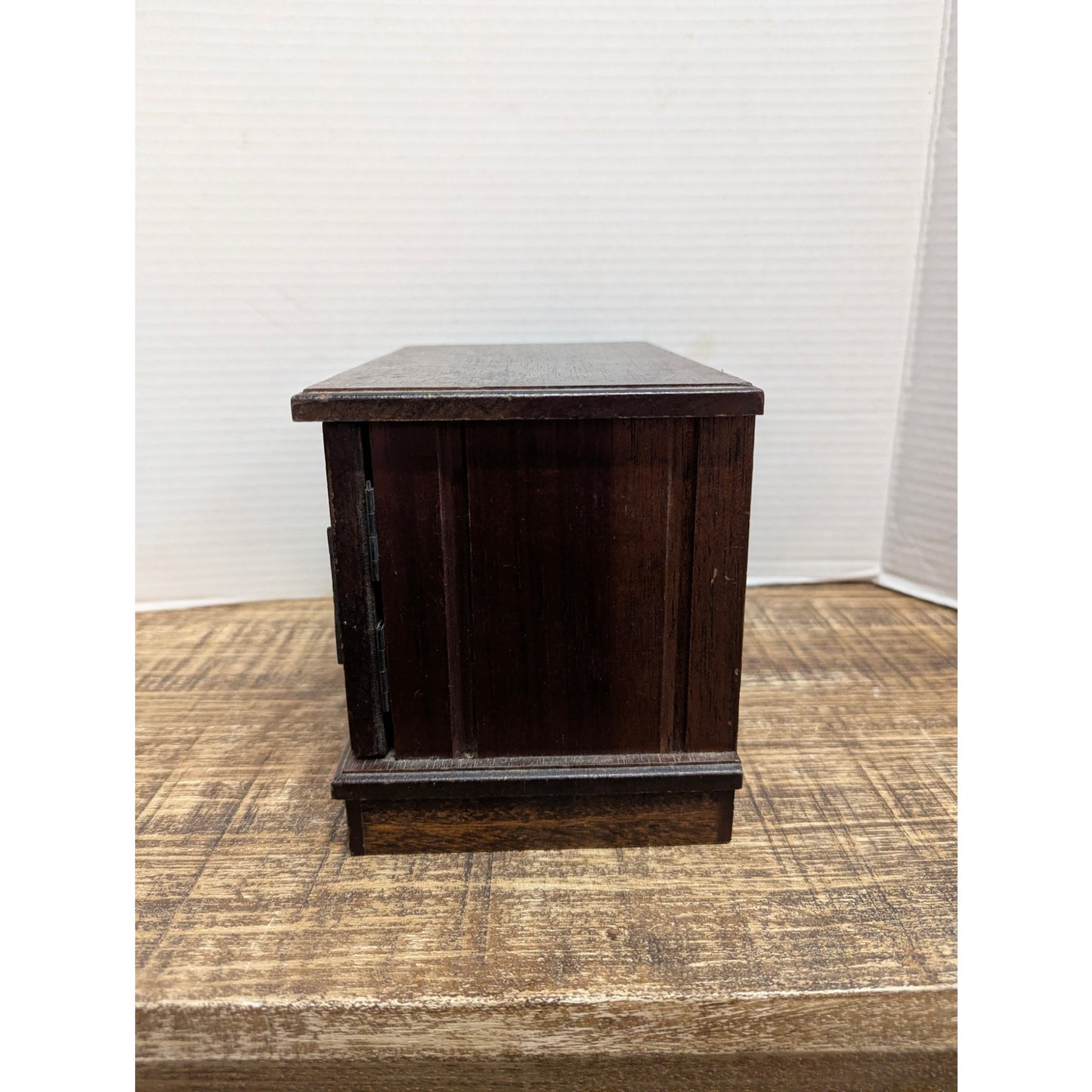 Vintage Wood Jewelry Box Shell Project Piece - Ornate Cabinet Style