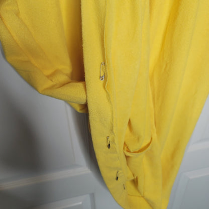 Vintage canary yellow white Housecoat housedress terrycloth pocket Medium/Large
