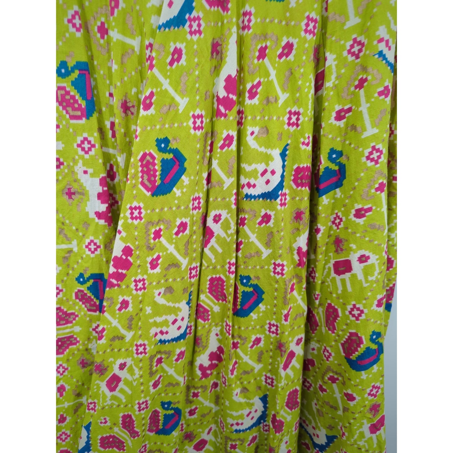 Kajal Style Lime Green & Black Embroidered Kurti Dress XXL boho festival