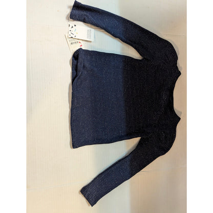 Harper Canyon Girls Navy Blue Textured Long Sleeve Shirt Size 4 NWT