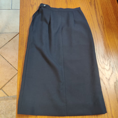 Vintage J.G. Hook Black High-Waisted A-Line Midi Pencil Skirt 6 Wiggle Academia