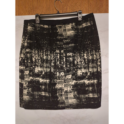Monroe & main 2 pc. Skirt Set Size 16 Black White Abstract wiggle career avant