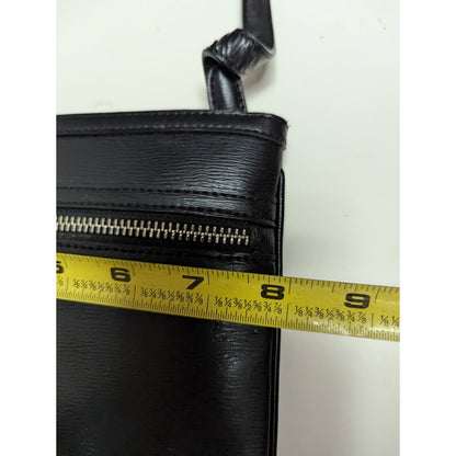 Longaberger To Go Woven Basket Braided Black Leather satchel Shoulder Bag Purse