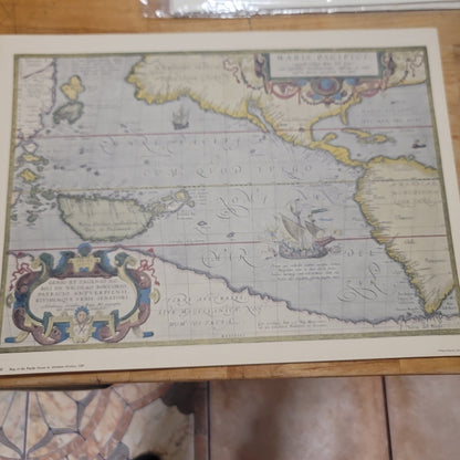 Unframed Vintage Repro 17x12.5 P 2642 Map Pacific Ocean Academia