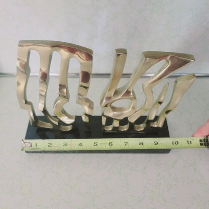 Brutalist Laranjeira Santos 1994 Bronze Abstract Sculpture on Marble Base Signed
