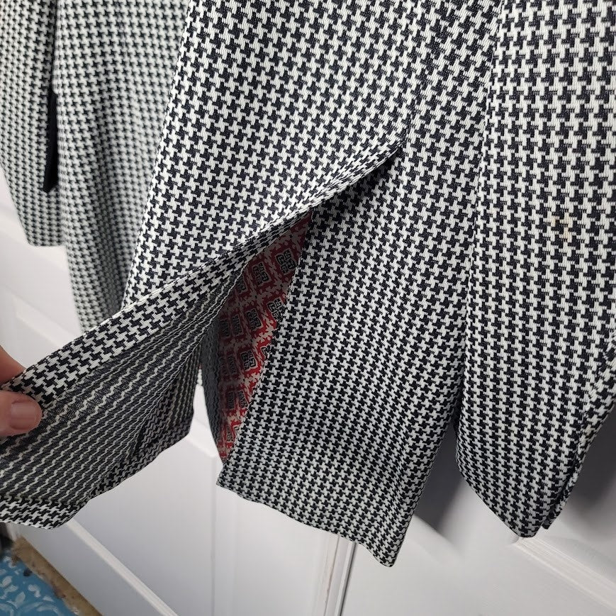 Vintage Storrs Schaefer Cinncinati Houndstooth 70's Poly Rockabilly Blazer 42R