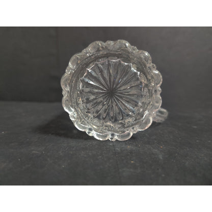 Vintage Clear Pressed Glass Miniature Mug Stein Wheat Pattern Footed