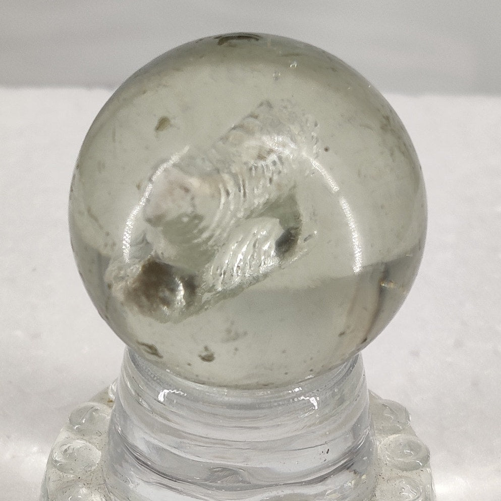 Antique German Sulfide Glass Marble Figural Lamb Animal Shooter 1 1/8" #ABBY2R
