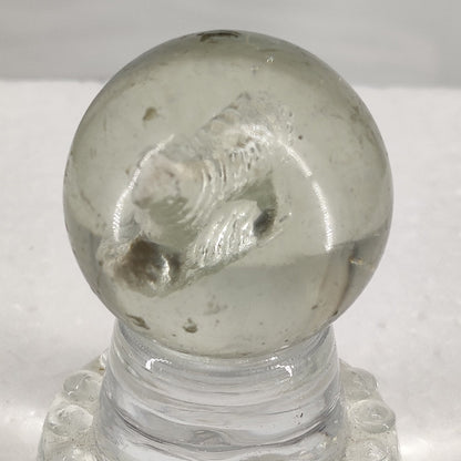 Antique German Sulfide Glass Marble Figural Lamb Animal Shooter 1 1/8" #ABBY2R