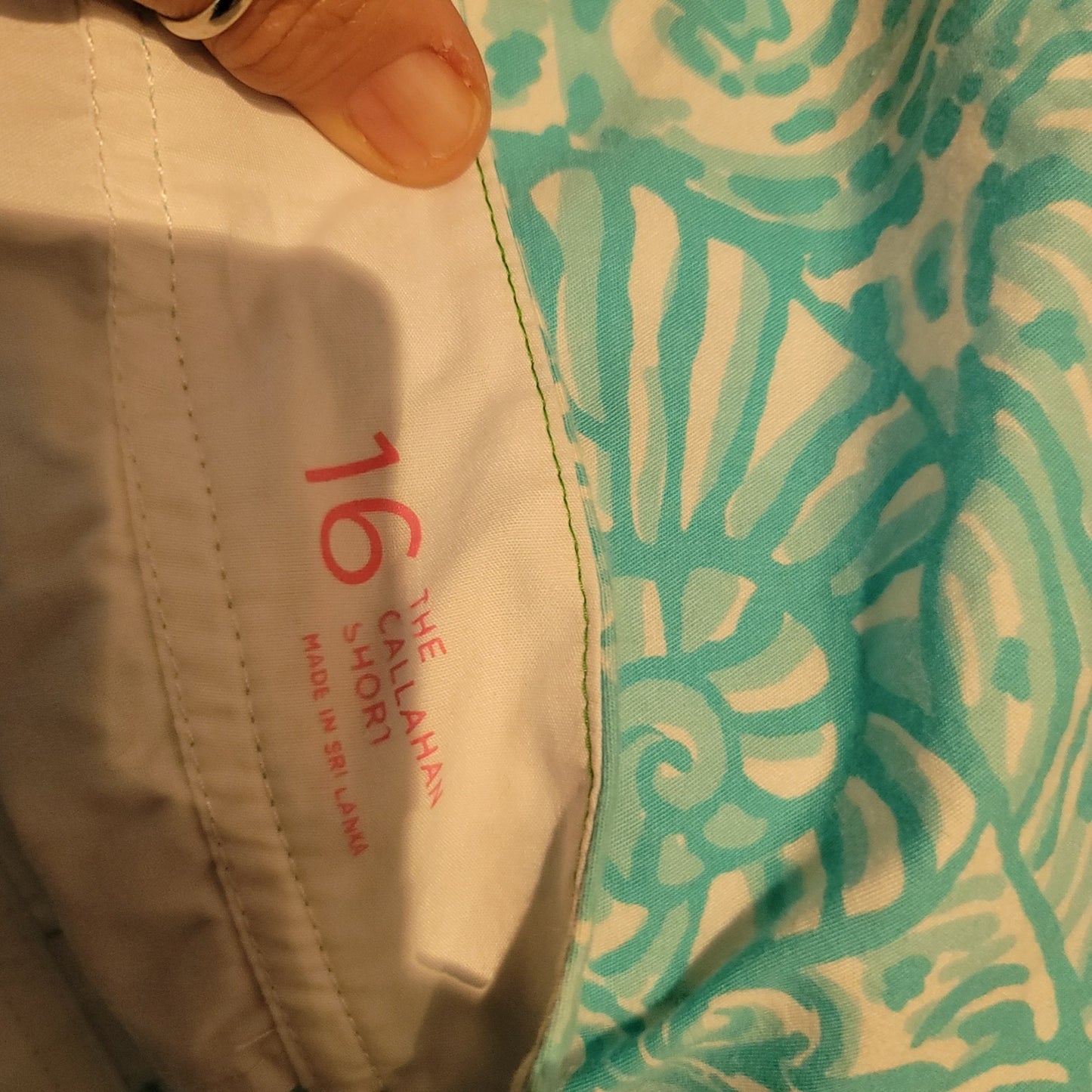 Lilly Pulitzer Short Callahan womens Size 16 Shorely Sea Cups teal blue