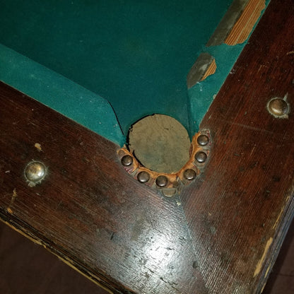 JUKE JOINT ANTIQUE VINTAGE POOL HALL TABLE ALL WOOD NICKEL MECHANISM