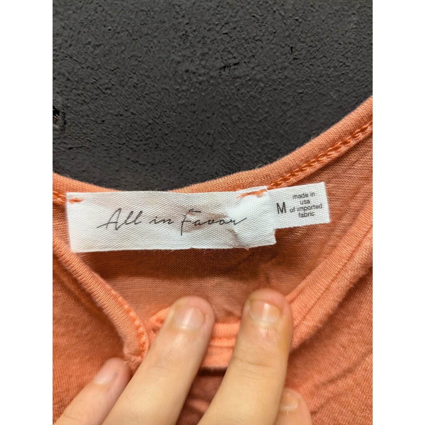 All in Favor Orange Henley Button Front Cami Tank Top Medium Layering Sleeveless