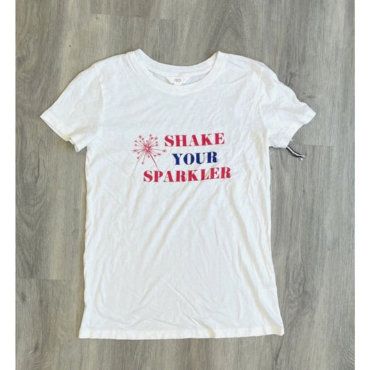 1901 Shake your Sparkler White Graphic Tee SMALL 4th of July Indepence Day