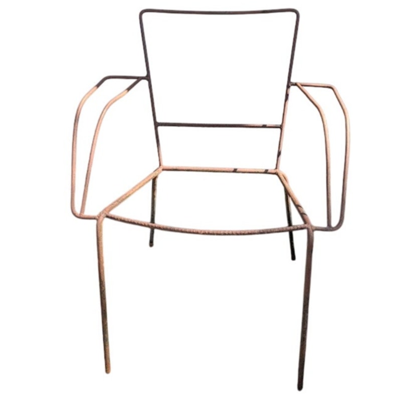 Secondhand Sandies: Vintage Wrought Iron Armchair Frame Rustic Industrial Mid-Century Patio Project