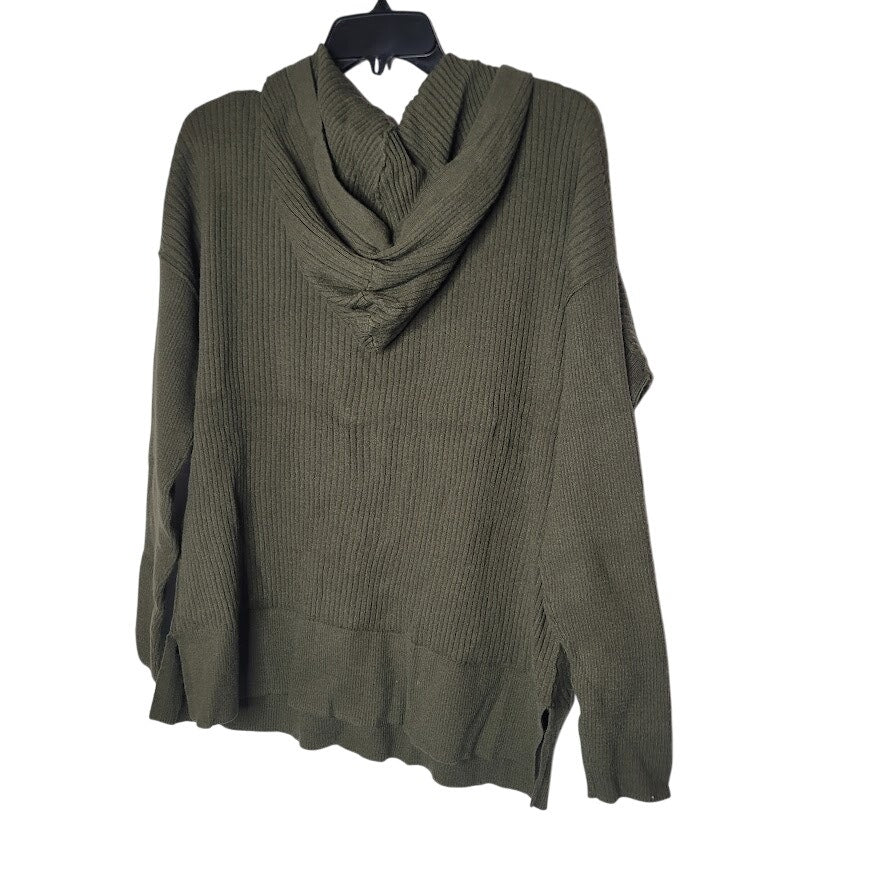NEW Caslon Size XL Olive Sarma Green Hoodie Pullover Ribbed drawstring