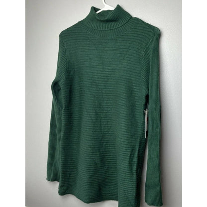 NWT Devotion Cyrus Spruce Green Turtleneck Rib Knit Long Sleeve Sweater Small