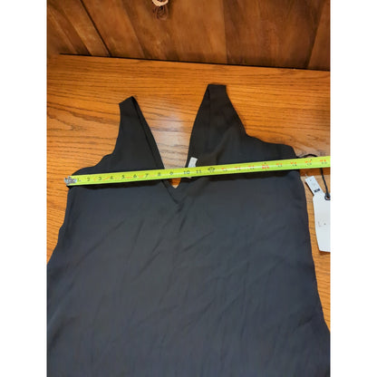 Leith Black Deep V-Neck Flowy Lined Tank Top Size Medium NEW Chiffon