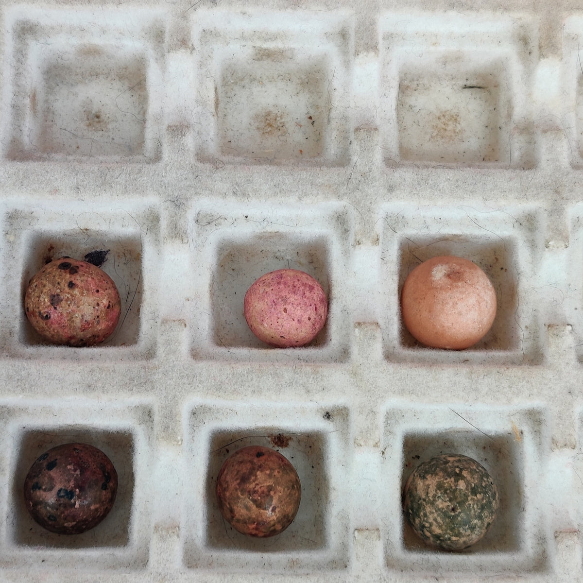 Antique German Handmade Clay Marbles Bulk Job Lot of 31 Player Size 9/16" #H11