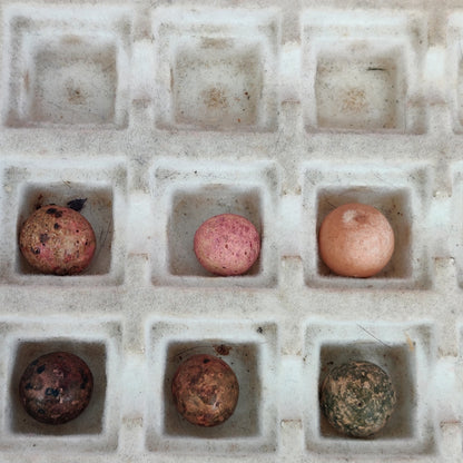 Antique German Handmade Clay Marbles Bulk Job Lot of 31 Player Size 9/16" #H11