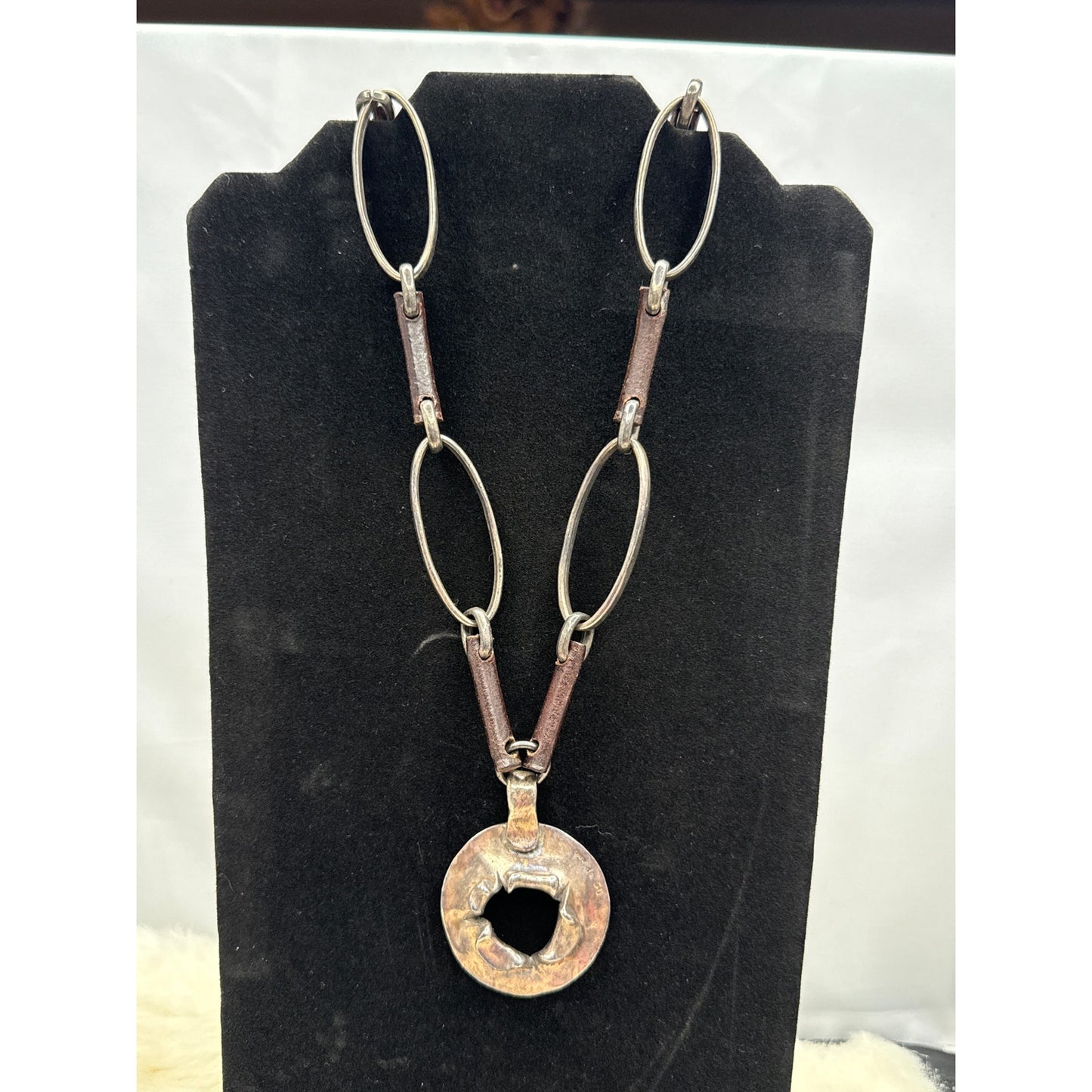 Uno de 50 Cratere Silver Plated / Exotic Wood Long Necklace 19" wood and silver