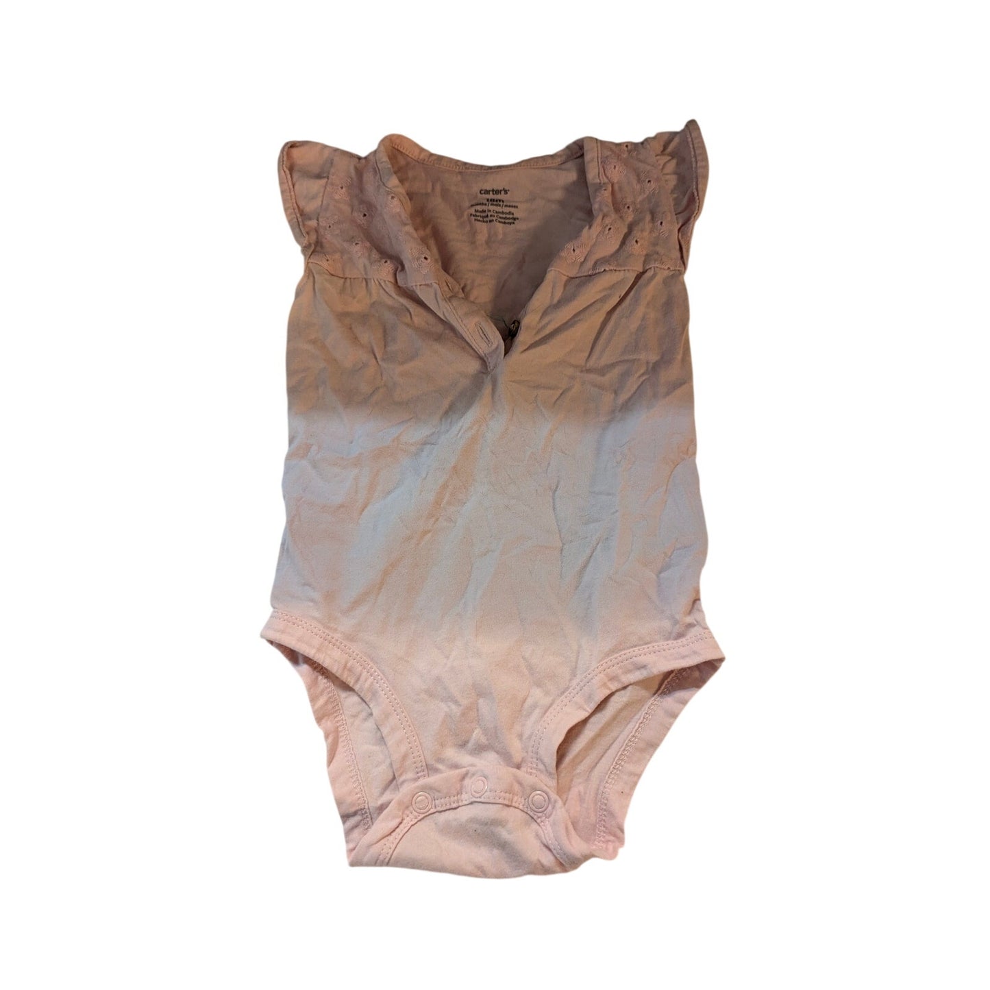 Carter's Baby Girl Pink Eyelet Trim Sleeveless Bodysuit Size 18 Month One Piece