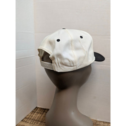 Vintage PBSJ White Gray Snapback Baseball Cap Hat Retro Y2K