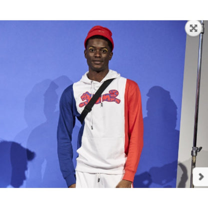 Le TIGRE Hoodie sweatshirt Men’s Medium red white and blue kANGAROO POCKET $79