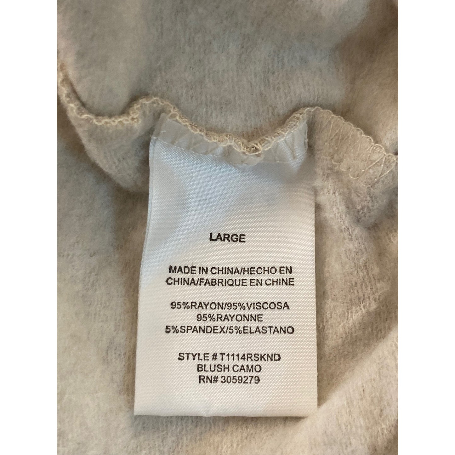 NWT Thread & Supply Blush Camo Print Crew Neck Pullover Sweatshirt Sz Large