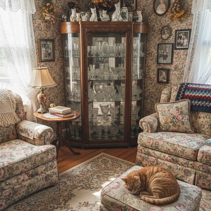 Secondhand Sandies: Bowfront Glass Oak Display Cabinet 42"x57"