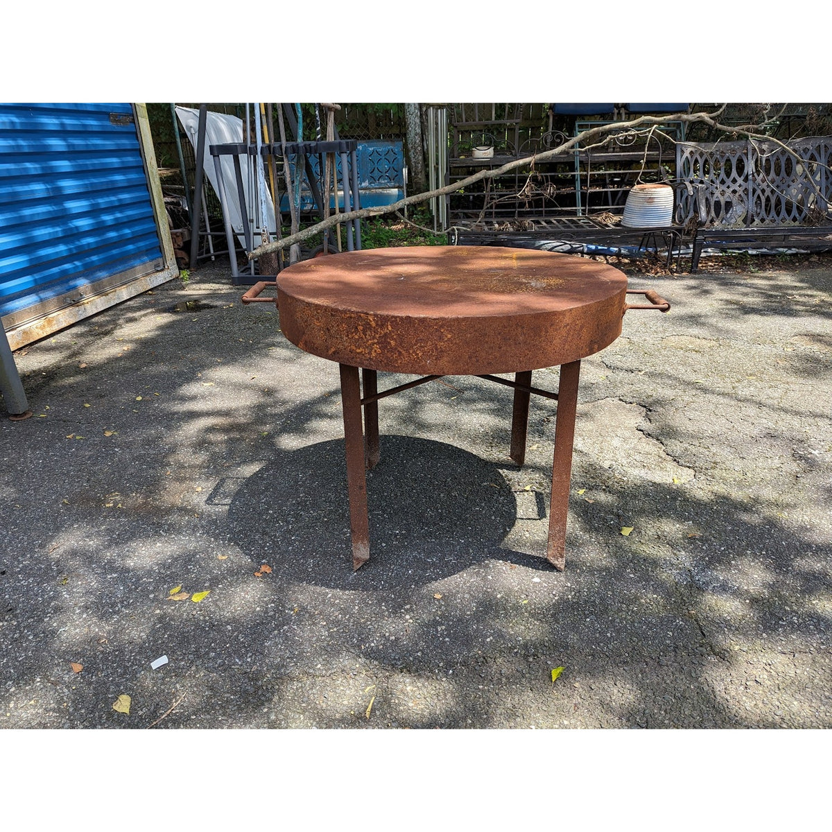 Secondhand Sandies : large outdoor steel pan fire propane cooking pan PAELLA