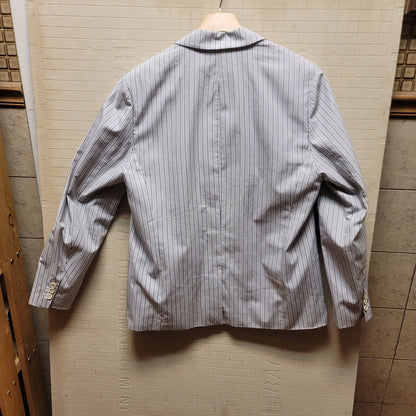 Vince. Striped blazer Mens Size large Navy Light Blue 2 button Front 100% cotton