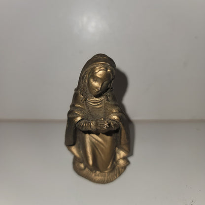 Depose Italy MARY  nativity bronze color figurine 3" Religious Praying