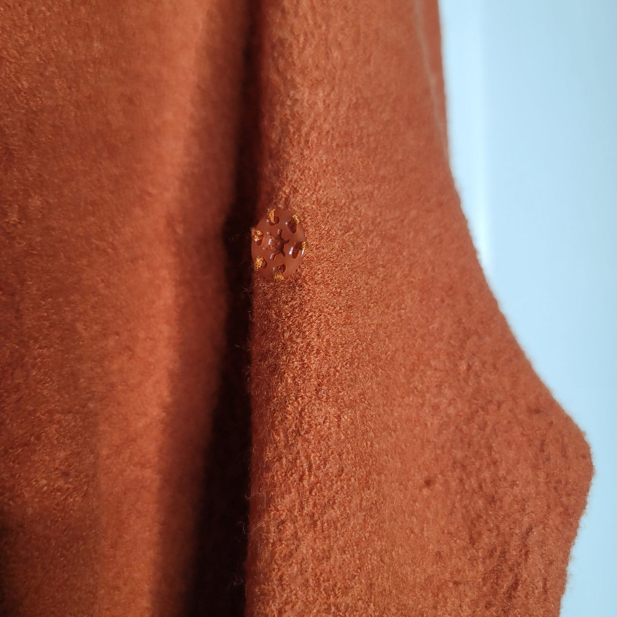 Paraphrase UK Size Large Wool geometric lightweight jacket blouse Orange wrap