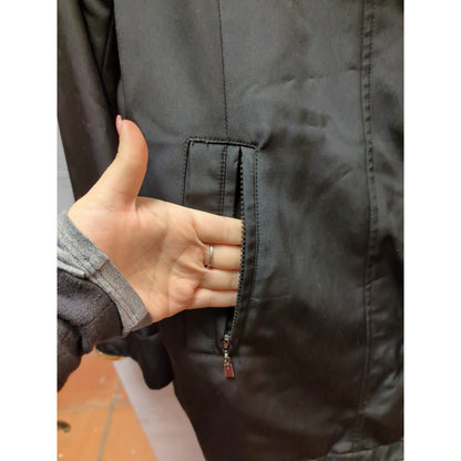 Fleet Street Black Utility Rain Jacket Button Down Size Large Travel Packable