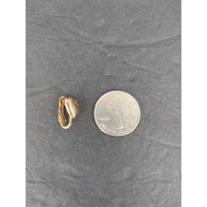 Vintage Cream Gold Tone Heart Clip On Earrings Mid Century Glam Minimalist