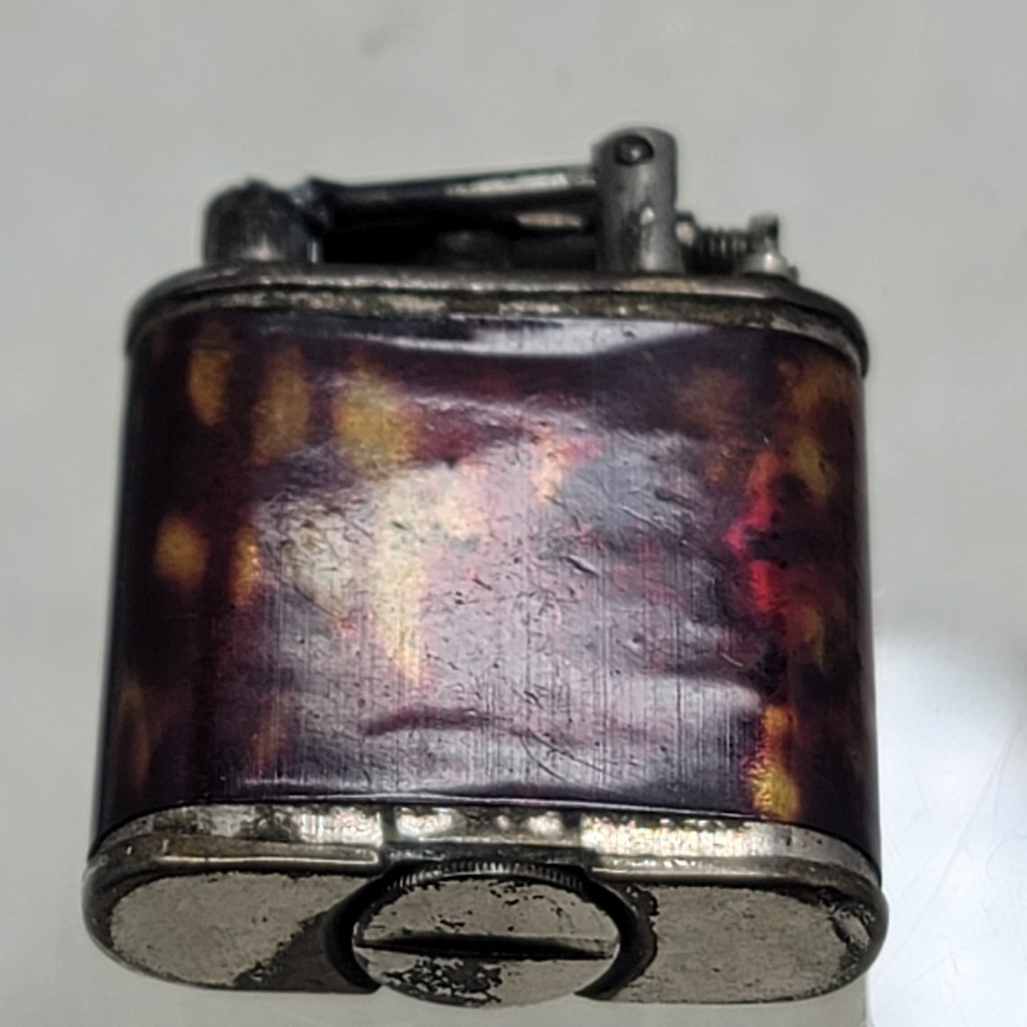 Vintage Thorens Style Lift Arm Pocket Lighter Antique Tortoiseshell Art Deco