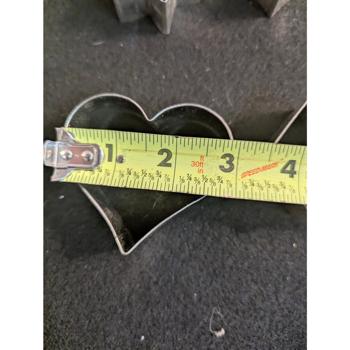 Vintage Metal Mini Cookie Cutters Set of 5 Heart Star Rabbit Diamond Spade Shape