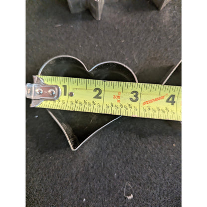 Vintage Metal Mini Cookie Cutters Set of 5 Heart Star Rabbit Diamond Spade Shape