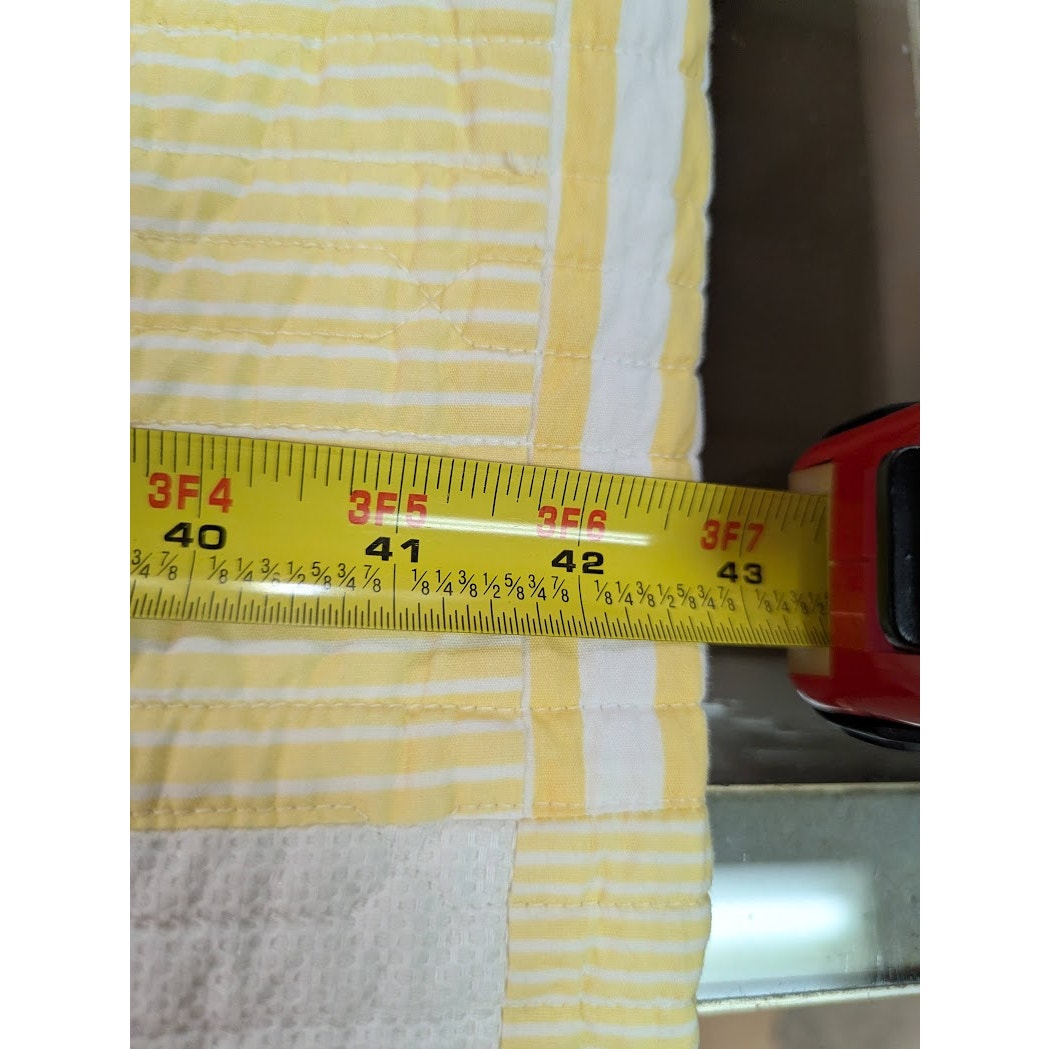 Nautica Galewood Yellow Blue Stripe quilted bedspread blanket King Cotton