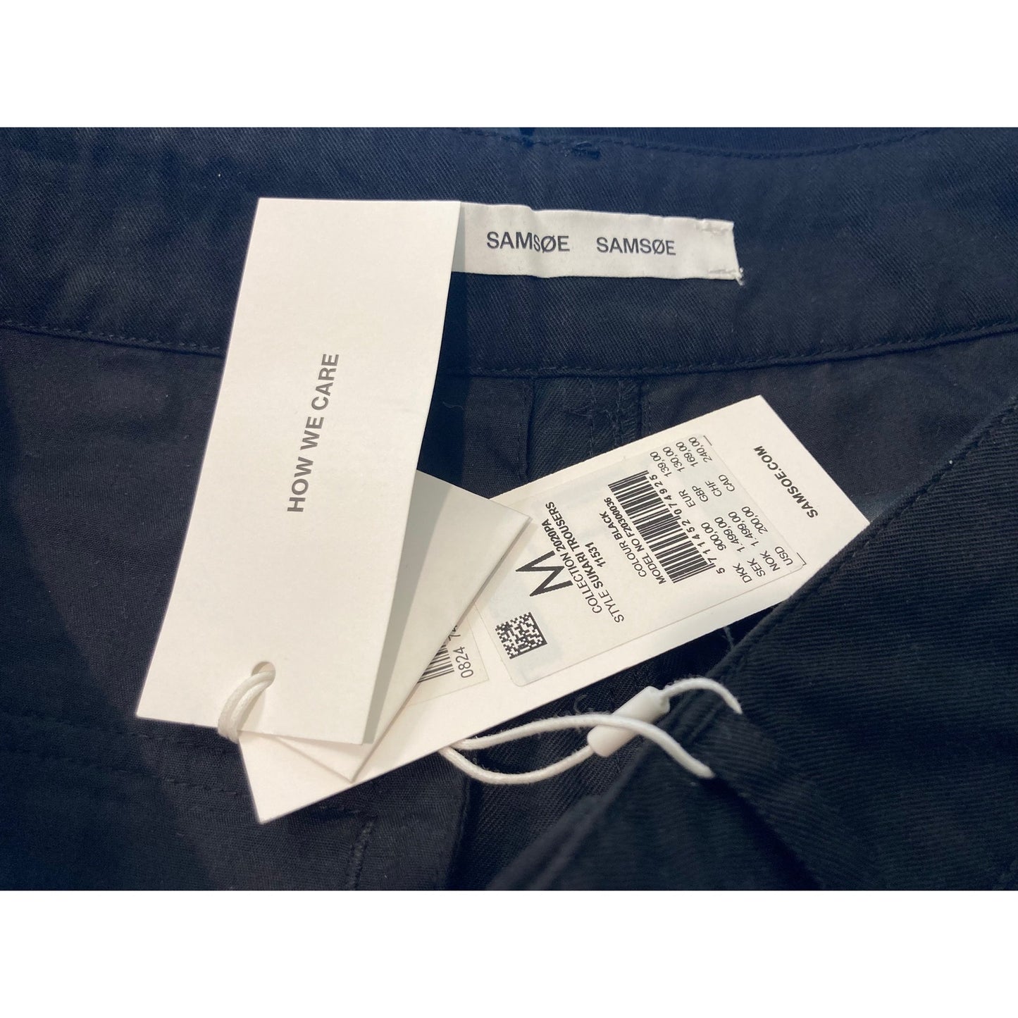 NWT Samsoe Sukari Trousers Cargo Utility Pants 11531 Sz Medium in Black