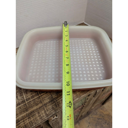 Set of 2 Matching Vintage Tupperware Square Keepers Harvest Orange Paprika
