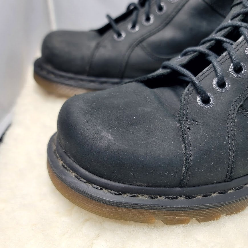 Dr. Martens Soren Biker Boots Black Leather AirWair Mens 13 Gorpcore Moto Grunge