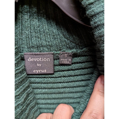 NWT Devotion Cyrus Spruce Green Turtleneck Rib Knit Long Sleeve Sweater Small