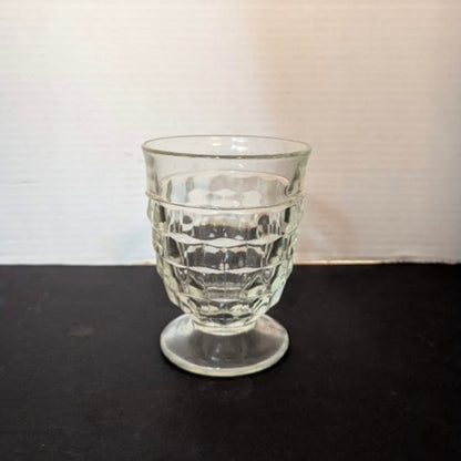 Vintage footed juice tumbler glass whitehall cubed cubist 4 1/4" 3.6" wide SET 8