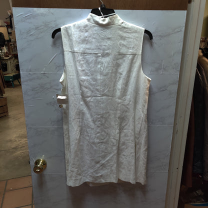 Plaza South White 100% Linen 2-Piece Vest Tunic and Pants Set NWT Size 18