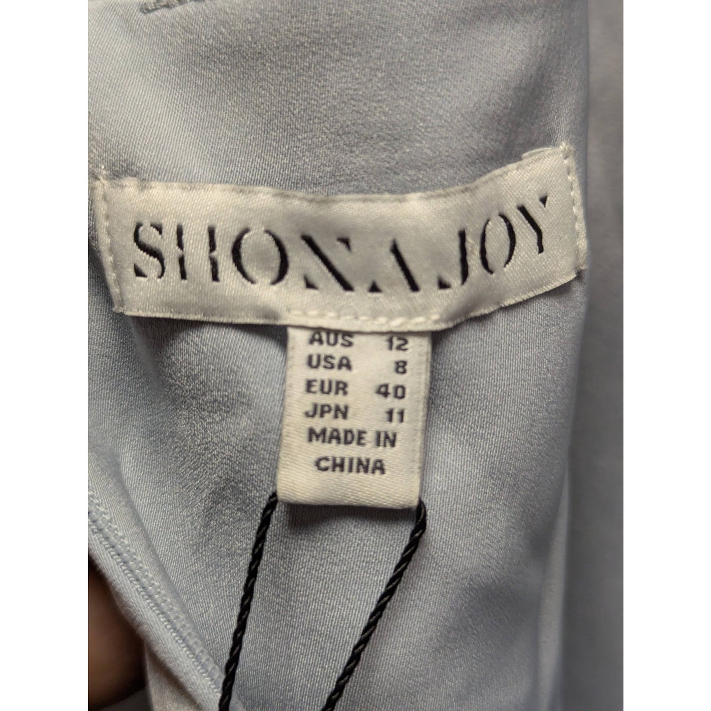 Shona Joy Powder Blue Cocktail Dress Size 8 NWT Formal Draped Front